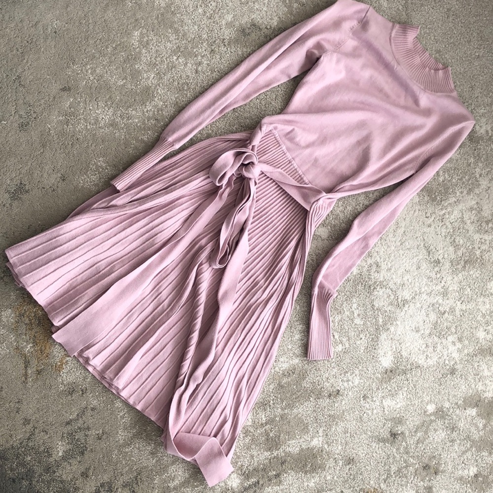 PattyBoutik Mauve Long Sleeve Knit Dress